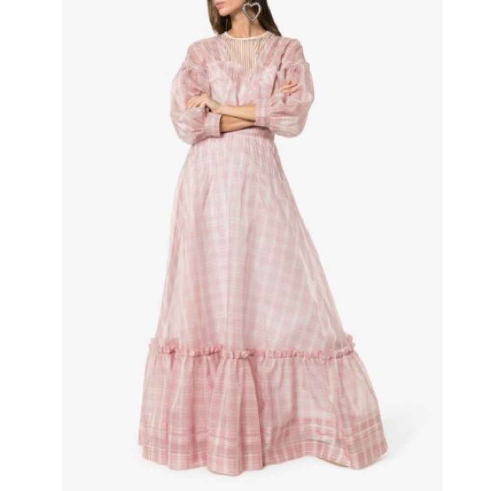 Calvin Klein check print silk gown